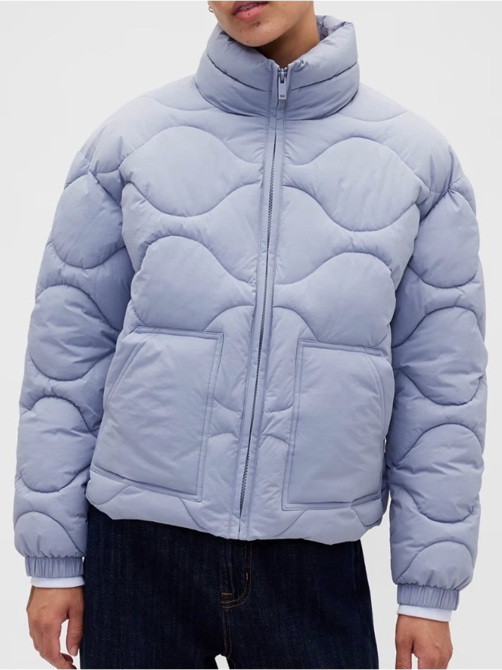 GAP Light Blue Quilted Puffer Jacket - Women's Coat NWT
